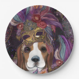 PRATO DE PAPEL MARDI GRAS BEAGLE