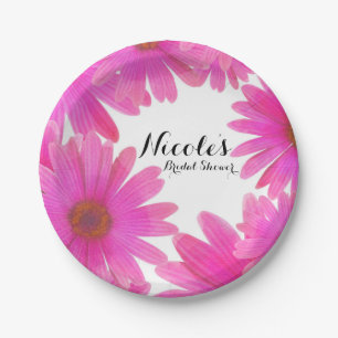 Prato De Papel Margaridas Cor-de-Rosa Florais Margarida Elegante