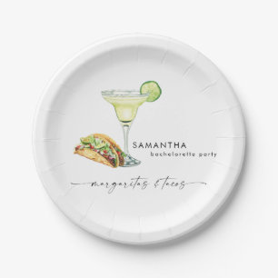 Prato De Papel Margaritas e Tacos para Festa de Despedida de Solt