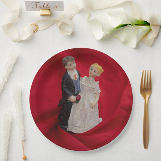 Prato De Papel Marido e Esposa (Celebração do Casamento do Dia do (Casamento)