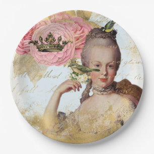 Prato De Papel Marie Antoinette French inspirou o Partido Shabby