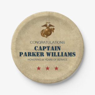 Prato De Papel Marines dos Estados Unidos Fundo Marinho 1