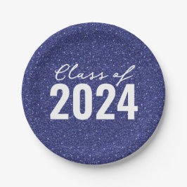 Prato De Papel Marinho Azul de Ano de Classe Personalizada