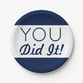 Prato De Papel Marinho E Branco Você Fez A Graduação