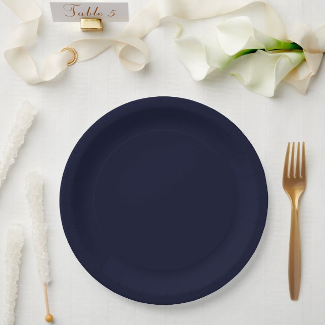 Prato De Papel Marinho mais escuro azul (Casamento)