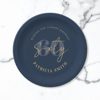 Marinho moderno Elegante 60º aniversário