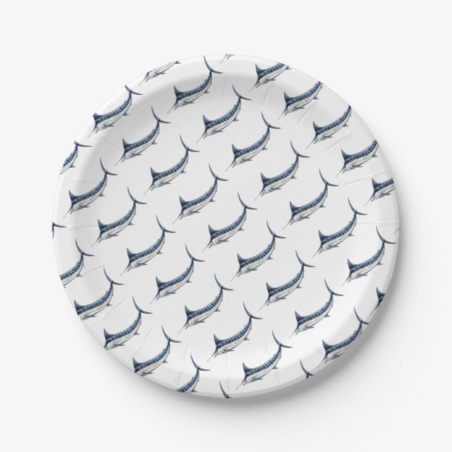 Prato De Papel Marlin azul-redbubble (Frente)