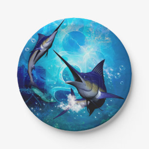 Prato De Papel Marlin incrível com bolhas