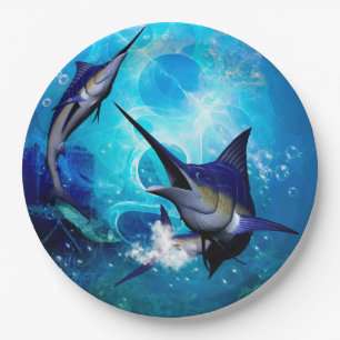 Prato De Papel Marlin incrível com bolhas