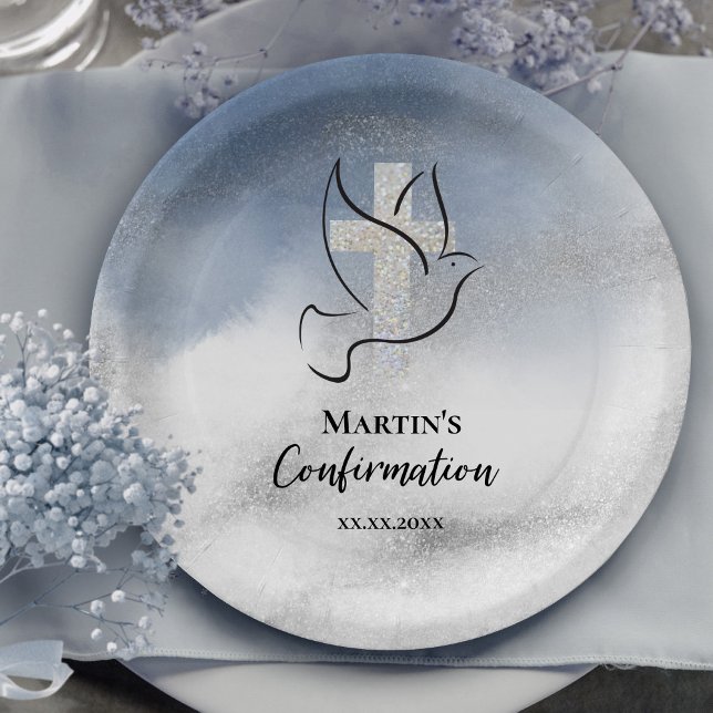 Prato De Papel mármore azul de confirmação (Criador carregado)