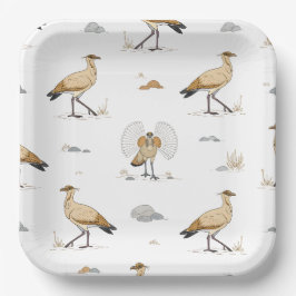 Prato De Papel Marocain couleur crème Motif d'oiseaux