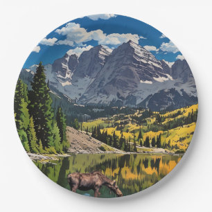 Prato De Papel Maroon Bells Paper Napkin