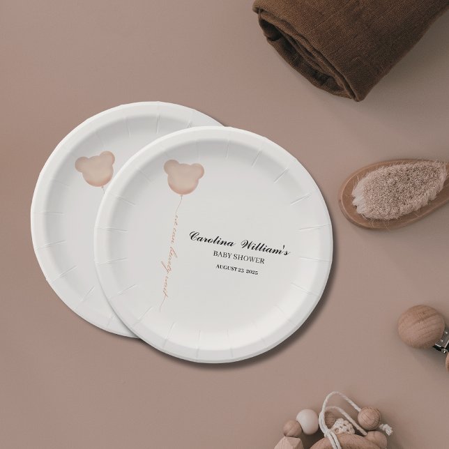 Prato De Papel Marrom bonito podemos esperar chá de fraldas (Criador carregado)