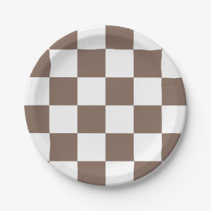 Prato De Papel Marrom/branco taupe verificado
