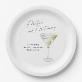 Prato De Papel Martinis e Matrimony Chá de panela