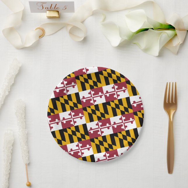 Prato De Papel Marylander Flag Design, Flag of Maryland (Casamento)