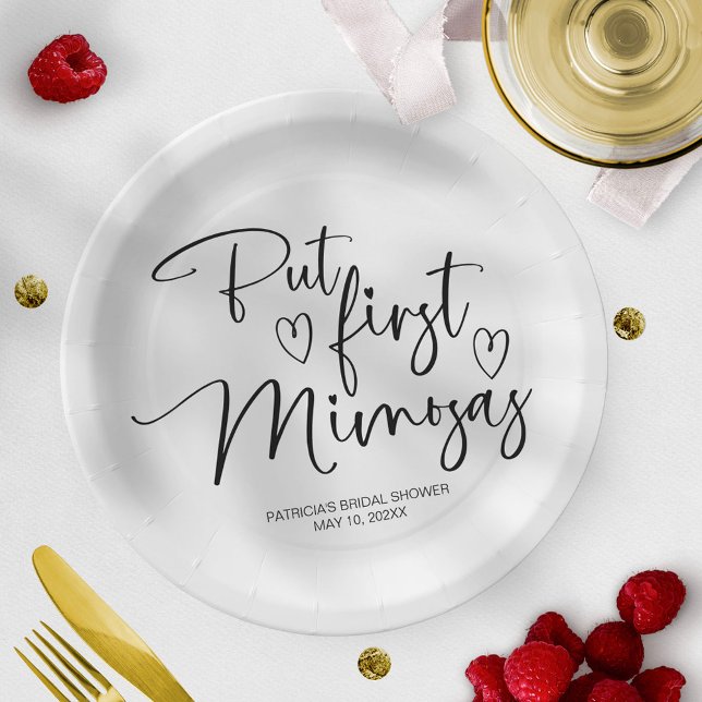 Prato De Papel Mas primeiro Chá de panela de Mimosas (Criador carregado)