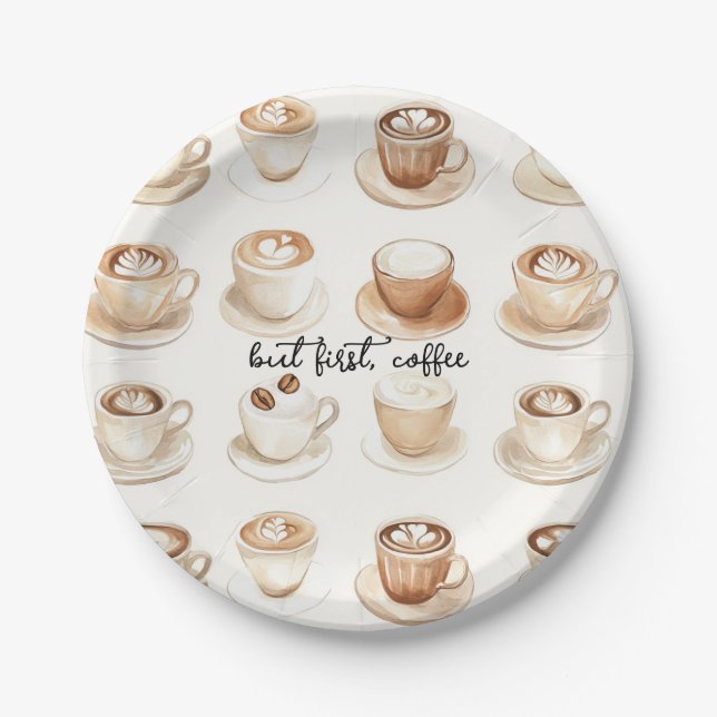 Prato De Papel Mas Primeiro, Xícaras de Café (Frente)