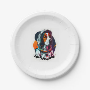 Prato De Papel Mascote do Cão Astronouta