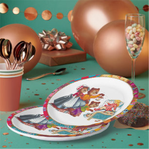 Prato De Papel Masha e 3 ursos