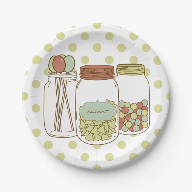 Prato De Papel Mason jar doce e placas de papel doce (Frente)