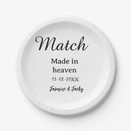 Prato De Papel Match made in heaven add name date simple calligra