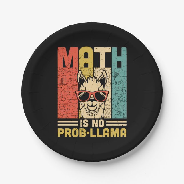 Prato De Papel Math Teacher Math Is No Problem (Frente)