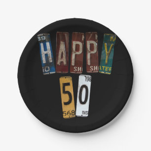 Prato De Papel matrículas oxidadas para o 50th aniversário