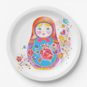 Prato De Papel Matryoshka