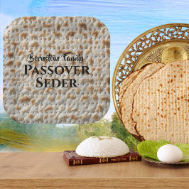 Prato De Papel Matzah do Seder da Família Personalizada