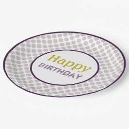 Prato De Papel Mauve Polka-Dot Design