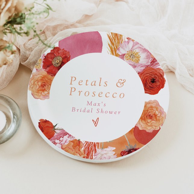 Prato De Papel MAX Flores e Prosecco para Chá de Noiva (Criador carregado)