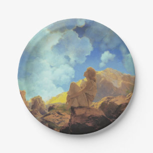 Prato De Papel Maxfield Parrish Manhã 1922 Nuvem Azul Arte Fina