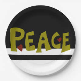 Prato De Papel MAZIPOODLES Peace Olive Green 