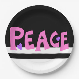 Prato De Papel MAZIPOODLES Peace Pink