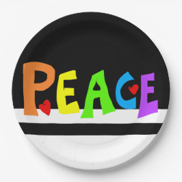 Prato De Papel MAZIPOODLES Peace Rainbow