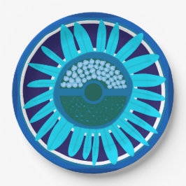 Prato De Papel Mazipoodles Sunflower Sunshine: Blue 1