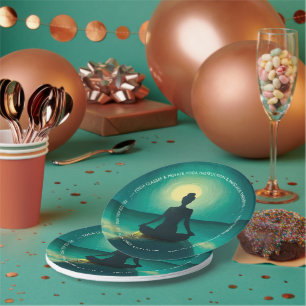 Prato De Papel Meditação de Yoga - Noite de Estrelas de Lua Compl