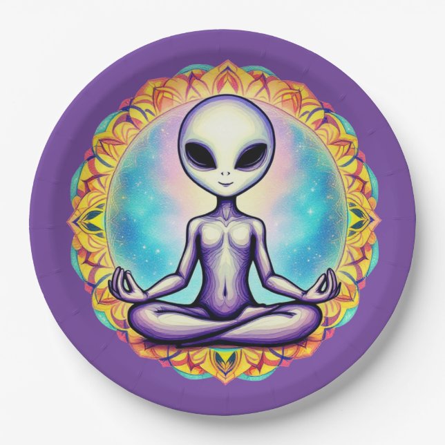 Prato De Papel Meditação Galáctica (Frente)
