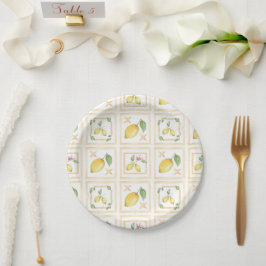 Prato De Papel Mediterrenean Citrus Lemon pattern