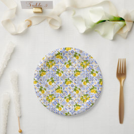 Prato De Papel Mediterrenean Citrus Lemon pattern
