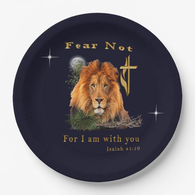 Prato De Papel Medo não Isaiah 41:10 (Frente)