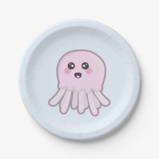 Prato De Papel Medusa de Kawaii