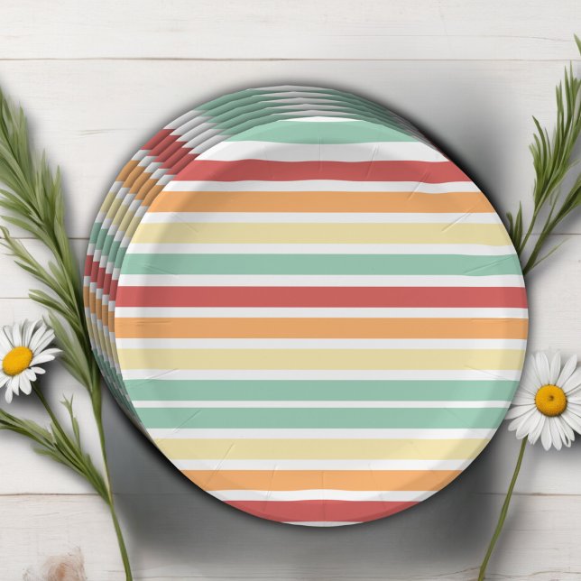 Prato De Papel Meia Chá de fraldas de margarida retrô (Criador carregado)