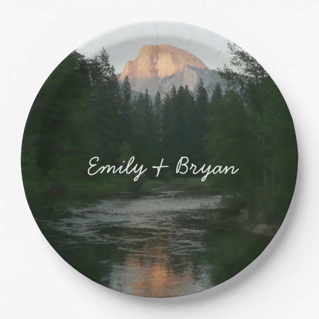 Prato De Papel Meia Dome Sunset no Parque Nacional de Yosemite (Frente)