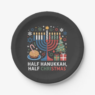 Prato De Papel Meio Natal Half Hanukkah Christmukkah Funny