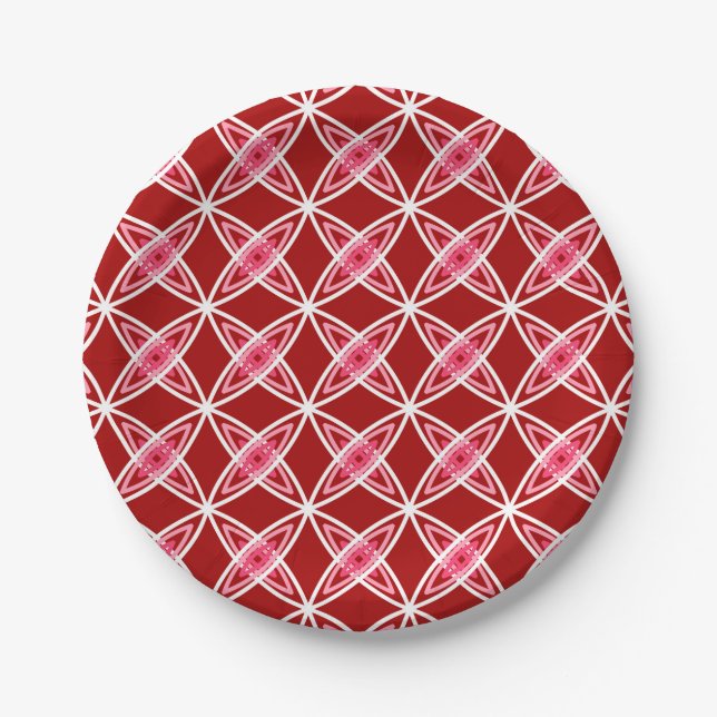 Prato De Papel Meio século Atômica moderno - Vermelho escuro (Frente)