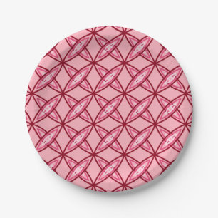 Prato De Papel Meio século atômico moderno - Rosa Balé