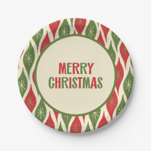 Prato De Papel Meio século Moderno e Bonito 50 Feliz Natal