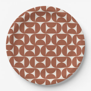 Prato De Papel Meio século moderno padrão Terracotta